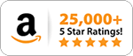 25,000+ 5 Stars Ratings on Amazon